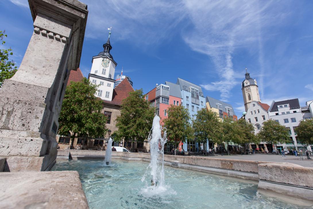 Bismarck Fountain on the Jena market square