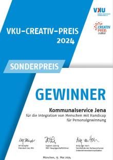 Auszeichnung Sonderpreis VKU Personalgewinnung