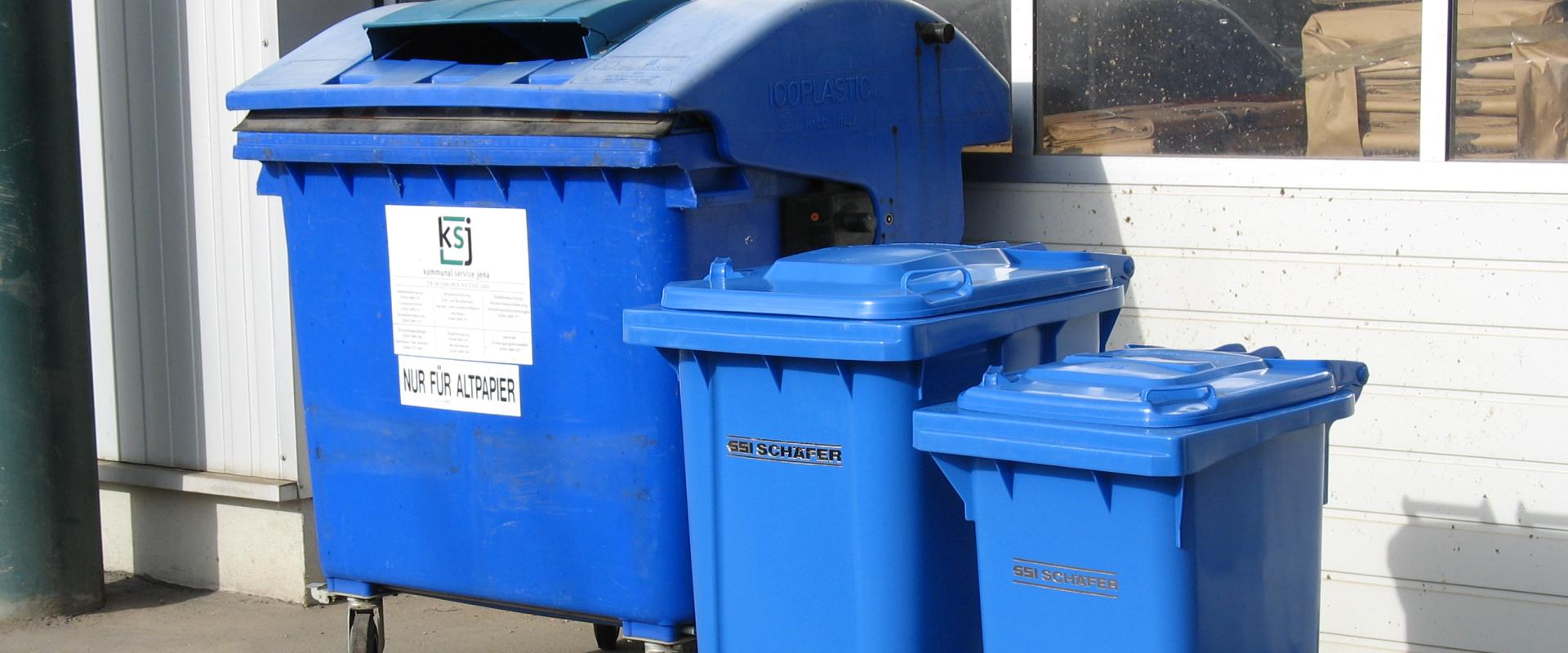 Paper, cardboard, cartons - blue garbage can