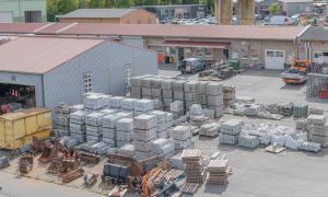 View of the building materials at the building yard